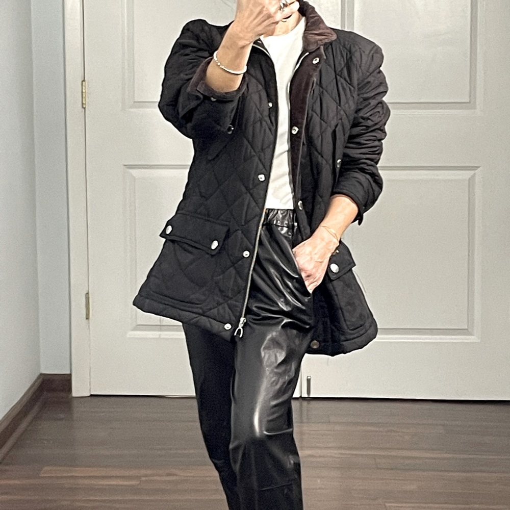 Lauren Ralph Lauren Dark Brown Quilted Diamond Field Jacket size L